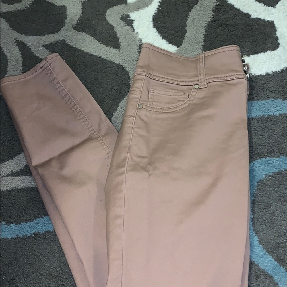 Light pink skinny jeans